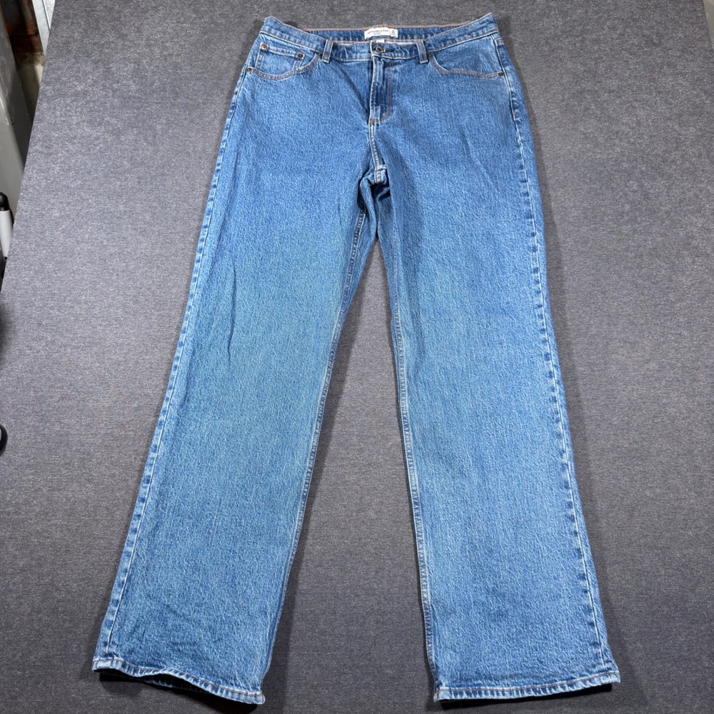 Abercrombie & Fitch The Baggy Low Rise Jeans Women 34 Blue Curve Love Denim Mom